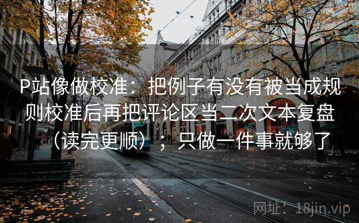 P站像做校准：把例子有没有被当成规则校准后再把评论区当二次文本复盘（读完更顺）；只做一件事就够了